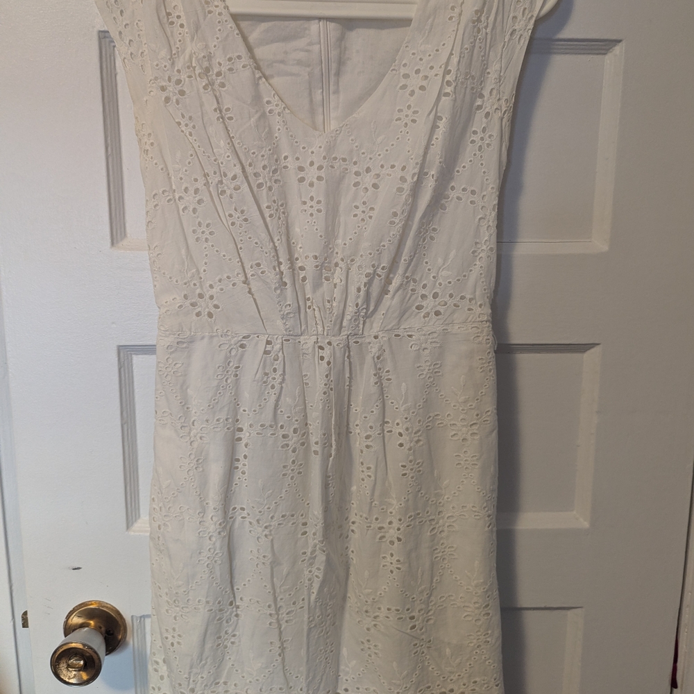 Elegant White Eyelet Dress